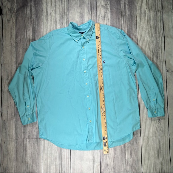 POLO RALPH LAUREN Long Sleeve Dress Shirt with Purple Embroidered Polo - Picture 5 of 6